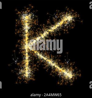 glittering sparks leters set Stock Vector
