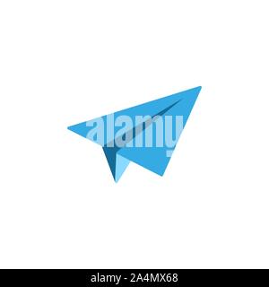 Paper airplane icon. Vector illustration, flat design. Stock Vector