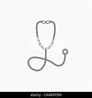 Vector medical stethoscope design drawing Stock Vector