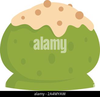 Matcha ice ball icon. Flat illustration of matcha ice ball vector icon for web design Stock Vector