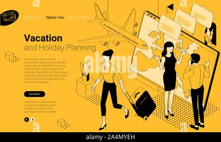 vacation and holiday planning Stock Vector