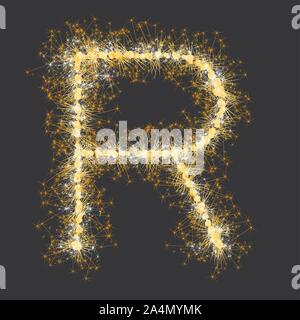 glittering sparks leters set Stock Vector