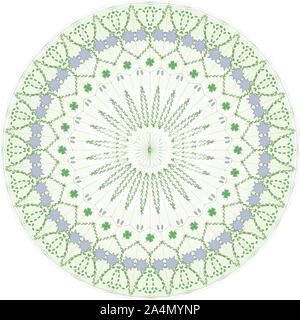 Pale Green Intricate Mandala, spiritual, conceptual, ethnic and artistic design. Stock Vector