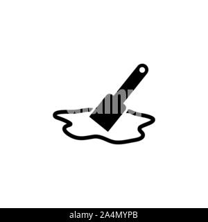 Putty Knife. Spatula Repair Tool. Spackling Paint. Flat Vector Icon illustration. Simple black symbol on white background. Putty Knife. Spatula Tool s Stock Vector