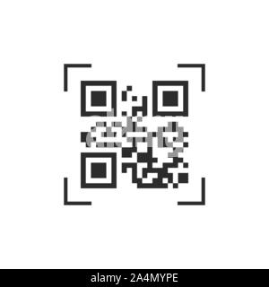 QR Code icon. Vector illustration, flat design. Stock Vector