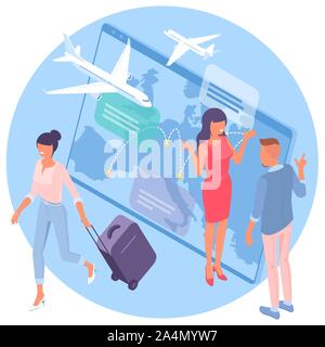 airline flight booking service Stock Vector