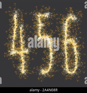 glittering sparks numbers Stock Vector