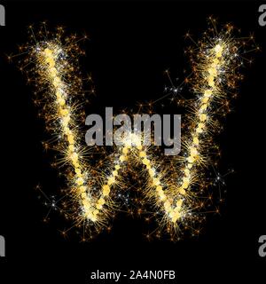 glittering sparks leters set Stock Vector