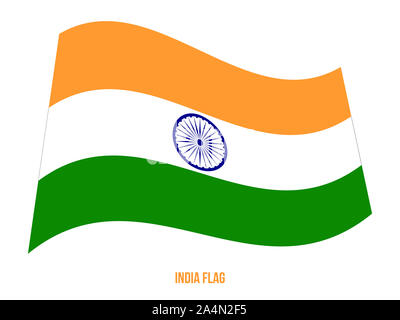 India Flag Waving Vector Illustration on White Background. India ...