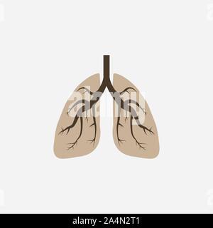 Lungs, medical icon. Vector illustration, flat design. Stock Vector