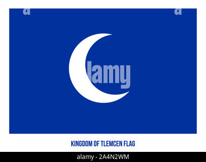 Kingdom of Tlemcen (1235-1554) Flag Waving Vector Illustration on White Background. The Kingdom of Tlemcen or Zayyanid Kingdom of Tlemcen was a Berber Stock Photo