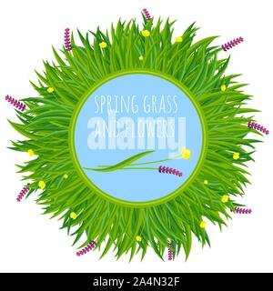 Fresh green spring frame Stock Vector