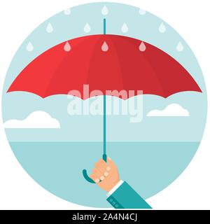 Human holding in hand. Stock Vector