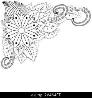 Abstract hand drawn zentangle style frame. Doodle art decorative border ...