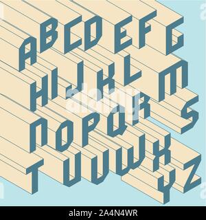Two colors trendy 3d isometric abc Stock Vector