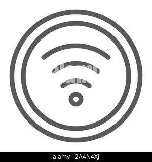 Wifi line icon, internet and network, wireless internet sign, vector graphics, a linear pattern on a white background. Stock Vector