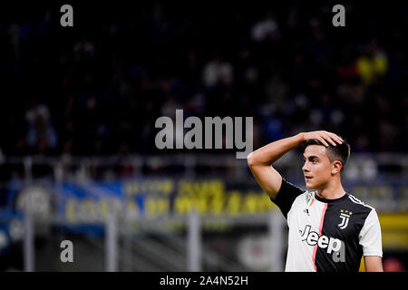 uventus Player Paulo Dybala during the Inter-Juventus soccer match in San Siro Stadium Stock Photo