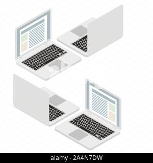 Isometric flat design vector laptop Stock Vector