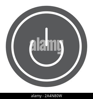 Power button solid icon. Switch vector illustration isolated on white ...