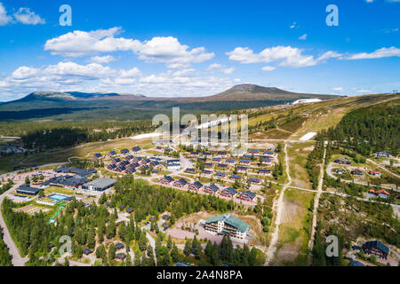 Tourist resort in mountains Stock Photo