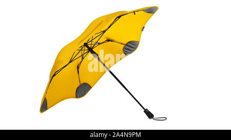 Umbrella parasol open modern yellow. 3D rendering Stock Photo