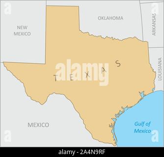 Texas region map Stock Vector
