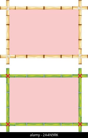 Nature themed frame template with bamboo stalks. Stock Vector