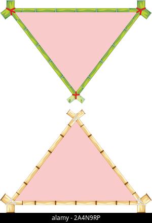 Nature themed frame template with bamboo stalks. Stock Vector