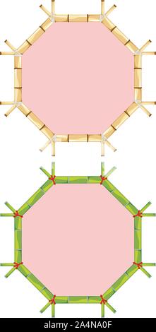 Nature themed frame template with bamboo stalks. Stock Vector