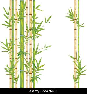 Nature themed background with bamboo stalks illustration. Stock Vector
