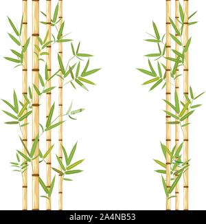 Nature themed background with bamboo stalks illustration. Stock Vector