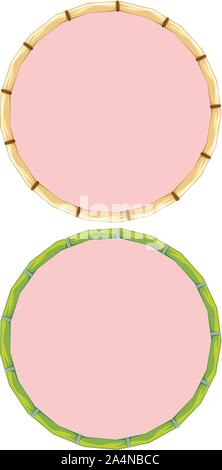 Nature themed frame template with bamboo stalks. Stock Vector