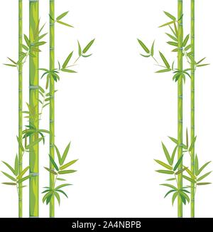 Nature themed background with bamboo stalks illustration. Stock Vector