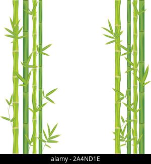 Nature themed background with bamboo stalks illustration. Stock Vector