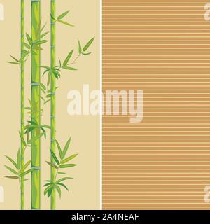 Nature themed background with bamboo stalks illustration. Stock Vector