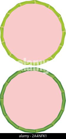 Nature themed frame template with bamboo stalks. Stock Vector