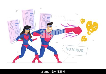 Online privacy safety metaphor flat vector illustration Stock Vector