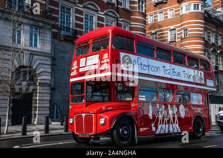 An old bus in the streets of London,UK Stock Photo