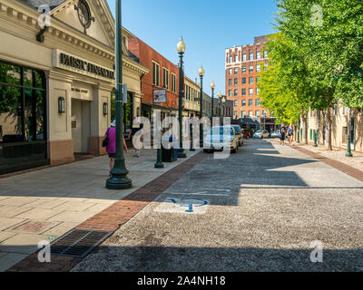 Wall Street in downtown Asheville North Carolina Stock Photo