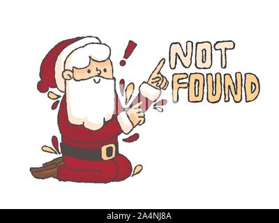 Christmas santa claus error message not found Stock Vector