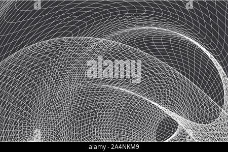 Abstract background with a dynamic wave. Big data. Vector illustration on a black background. - Vector Stock Vector