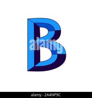 Blue letter B in cartoon style. Vector. Monogram, emblem for a company or firm. Corporate sign. Stock Vector