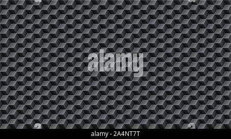 Black abstract background with cubes. Abstract pattern of geometric shapes. Vector illustration. Stock Vector