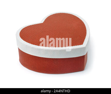 Heart shaped gift box isolated on white Stock Photo