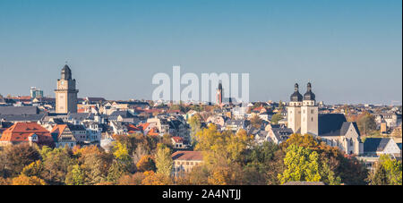 Panorama old town of Plauen in Saxony Stock Photo