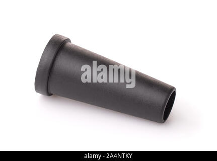 Black plastic disposable shisha mouthpiece isolated on white Stock Photo