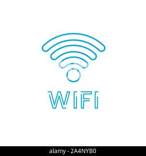 Wifi Linear icon. Wireless internet sign. Editable stroke. Stock Vector illustration Stock Vector