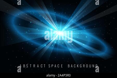 Space background with galaxy and Blast of Supernova. Vector illustration. Stock Vector