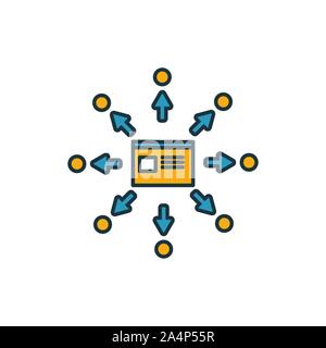 Viral Content icon set. Four elements in diferent styles from content icons collection. Creative viral content icons filled, outline, colored and flat Stock Vector