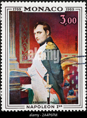 Portrait of Napoleon on postage stamp Stock Photo